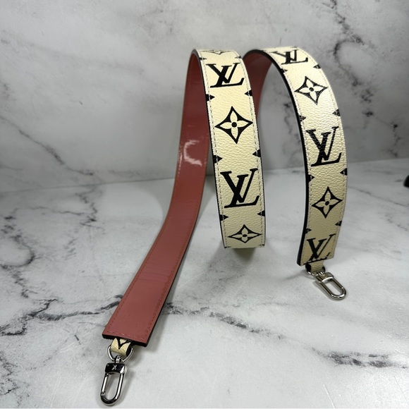 Louis Vuitton Bag Strap Monogram b&w Pink patent leather shoulder bandouliere LV - Picture 9 of 10